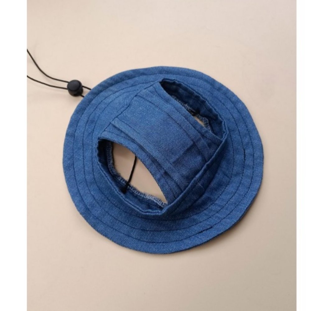 Denim Material Pet Fisherman Hat - Size Medium